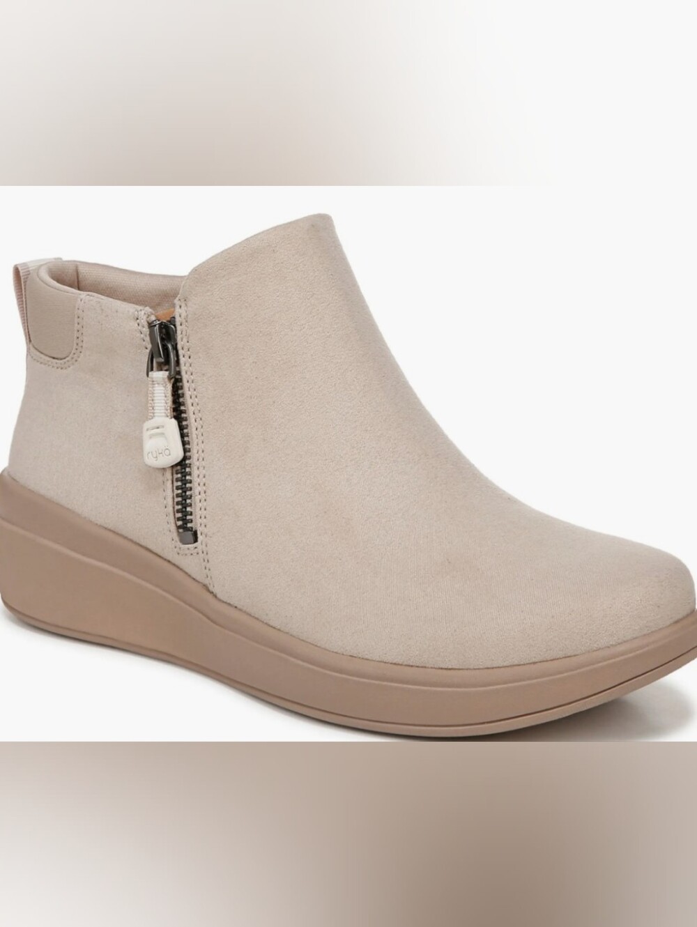 Rykä Lyrical Side Zip Light Beige  Ankle Booties Size 9 NIB